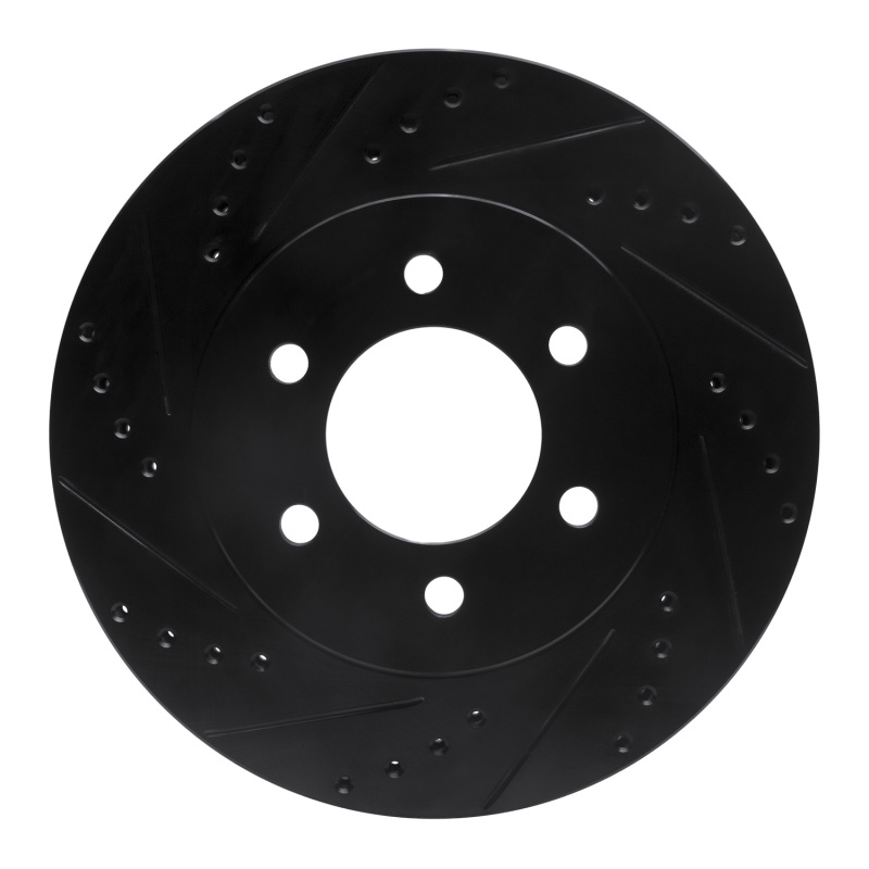 Ford Expedition Brake Rotor (1) - Front Left - R1 Concepts - Drilled & Slotted - Black - `02-`06